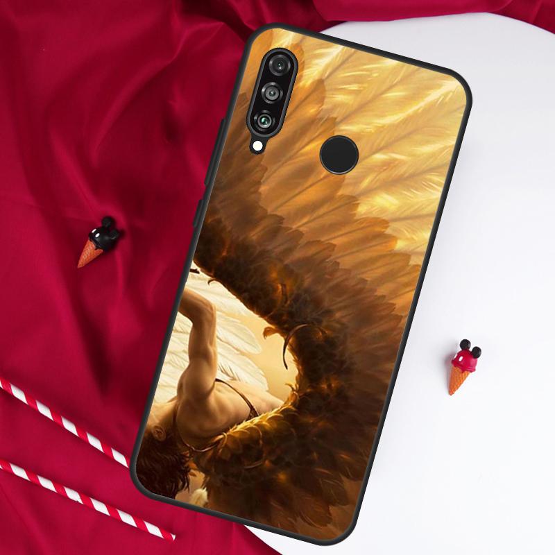 Чехол для Huawei Nova 12s 11i 12i 7i 8i Y73 Y70 Y90 Y60 Y72 Y61 Y91 9 10 SE P30 Pro P40 Lite с рисунком «Крылья падшего ангела»