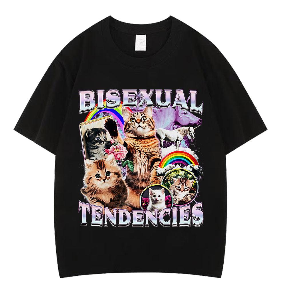 Funny Cat Meme T Shirts Unisexs Unisex Casual Aesthetics Cotton T Shirts Fashion Harajuku Oversized Short Sleeve Loose Tshirts