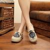 College Style Mori Girl Embroidered Linen Shoes - Old Beijing Cloth with Harajuku Design