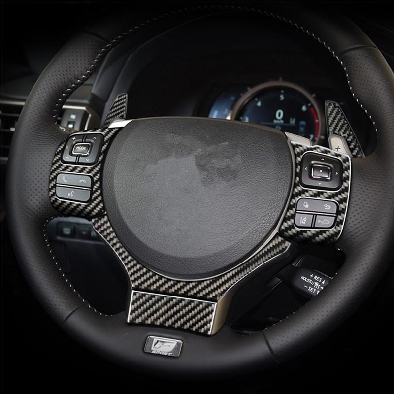 For Lexus NX 200 200t 300h Car Accessories Steering Wheel Panel Decorate Carbon Fiber Interior Trim Car Stickers 3D Patch