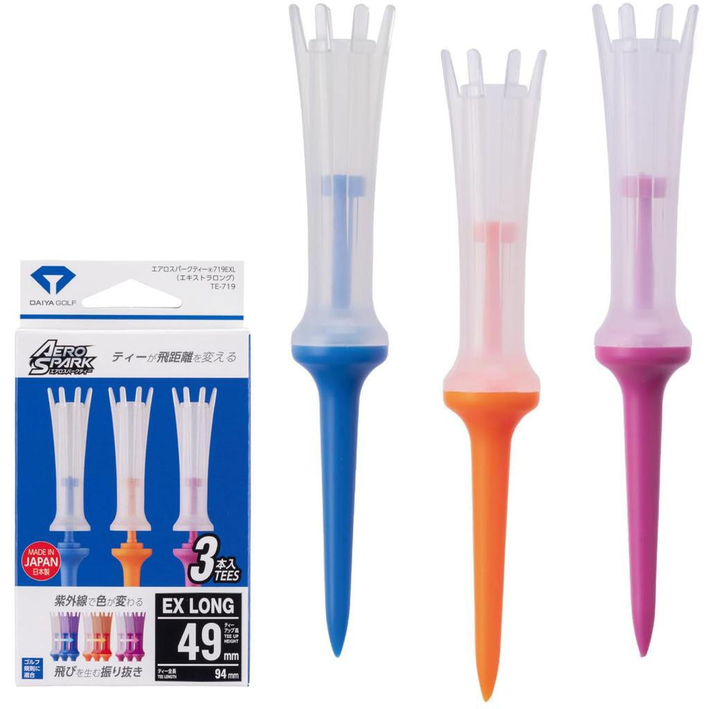 DAIYA GOLF Aero Spark Tee A golf tee from a manufacturer with 65 years of Features a swivel head for increased high easy to find and prevent Available