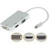 Mini DisplayPort To HDMI 4K VGA DVI Adapter Cable 3-in-1 1080P Thunderbolt Mini DP To VGA HDMI DVI Converter for Macs Laptop PC