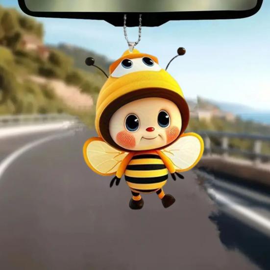 6 шт. Декоративные подвески в виде пчел, акриловые подвесные украшения, очаровательный внешний вид, легкая рождественская елка