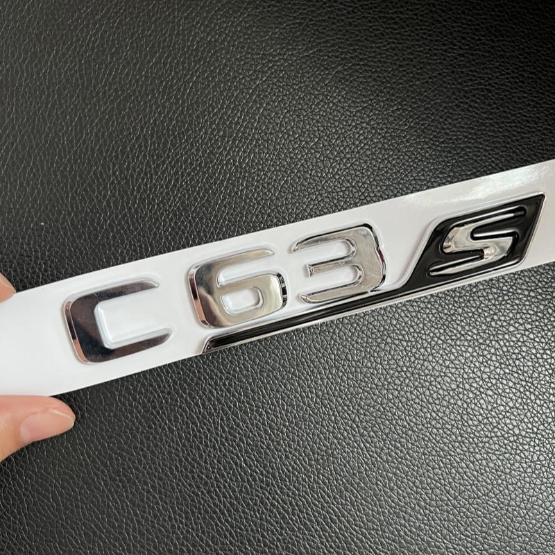 3D Black C63S Logo Letters V8 BITURBO Badge Car Rear Star Sticker Trunk AMG Emblem For Mercedes Benz AMG W205 C205 Accessories AB1