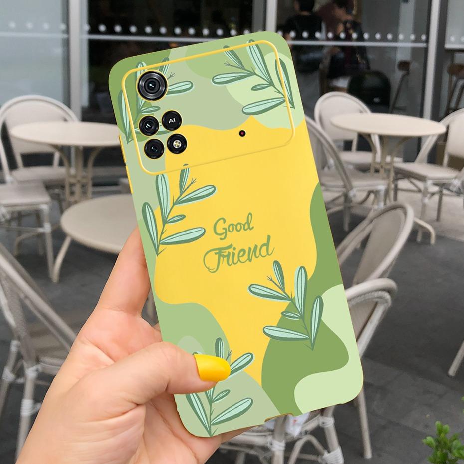Чехол для Xiaomi Poco M4 Pro Милый узор Конфетный цвет Чехол для телефона Для Poco M 4 M4 Pro 5G 4G PocoM4 Мягкий силикон ТПУ Задняя крышка
