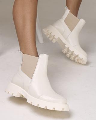 Ботинки Челси 2040 36 молочные кожа