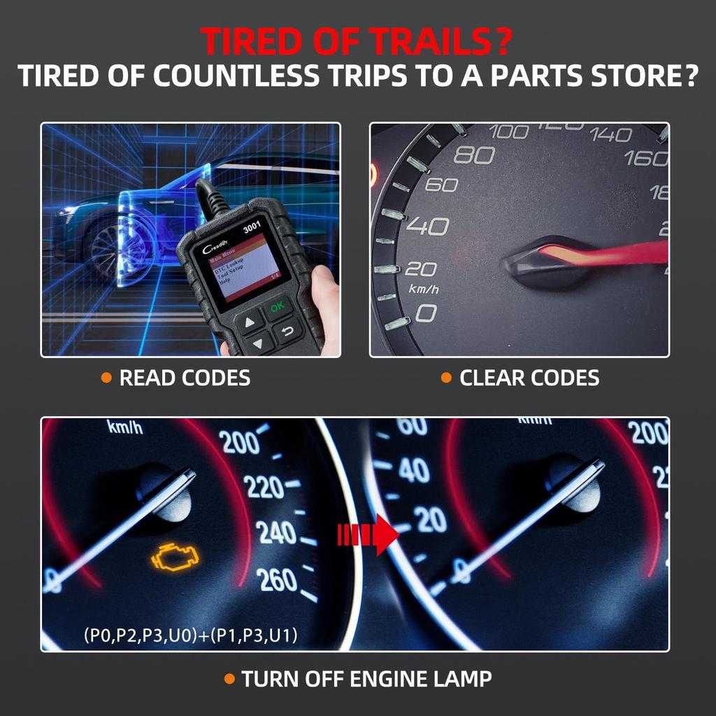 LAUNCH CR3001 Автомобильный OBD2 Диагностический Сканер Проверка Индикатора «Check Engine» Считыватель OBD Кодов Бесплатное Обновление На Всю Жизнь pk ELM327