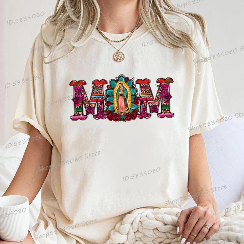 Mexican Mom Shirt Mothers Day Gift Short Sleeve Tshirt Mom Flower Leopard Print Tshirts Gift for Mama Vintage Retro Clothes
