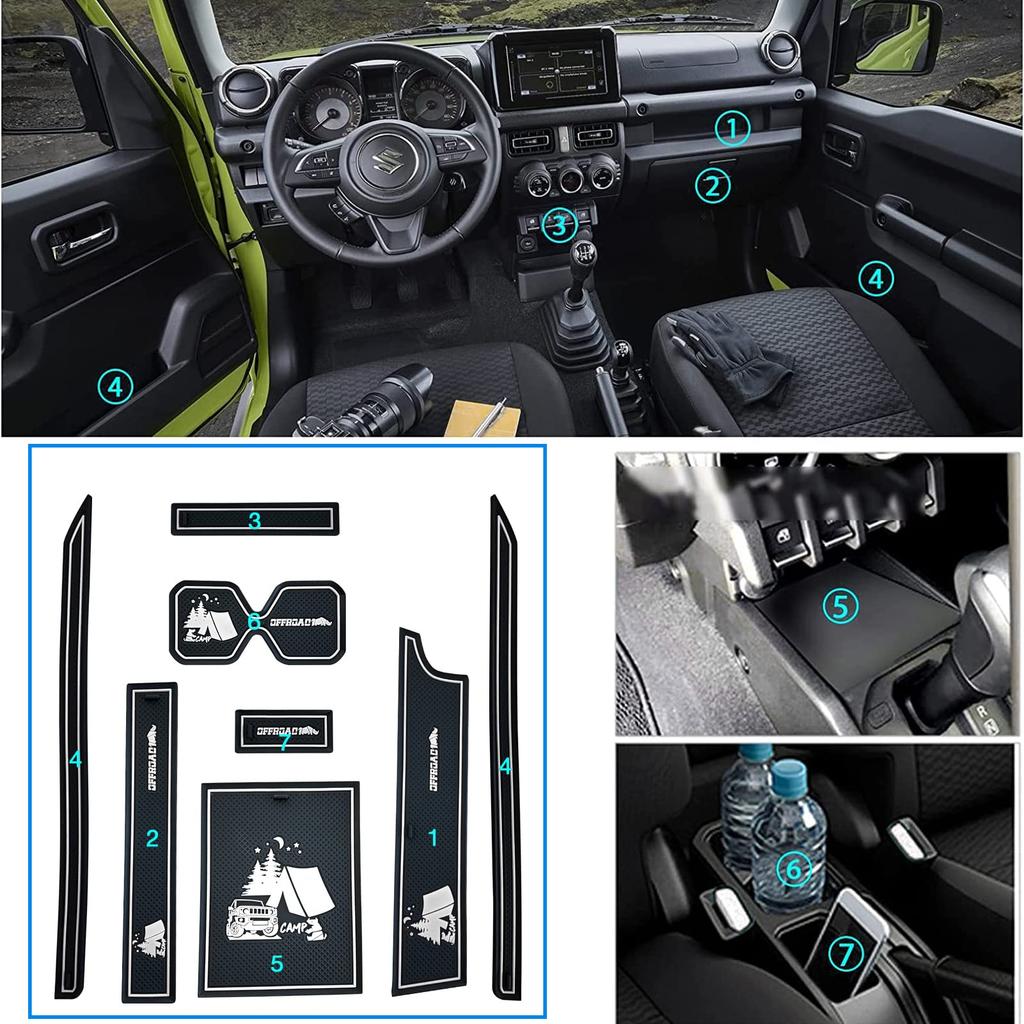 Новый Suzuki Jimny Внутренний шум Грузовой Напиток Аксессуар Карман Царапины Шум Индивидуальный 8 Штук JB64/JB74 Запчасти, Противоскользящие Ремни, Снижение, Сумка, Консоль,