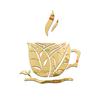 Creative Coffee Cup Leaf DIY Mirror Wall Art Sticker Acrylic Home Decor Decal KTY