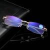 Men’s Rimless Anti-Blue Light Diamond-Inlaid Reading Glasses