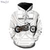 Мужской свитшот с винтажным принтом мотоцикла, уличная мода, графические худи, комфортный карман, длинный рукав, худи оверсайз, одежда