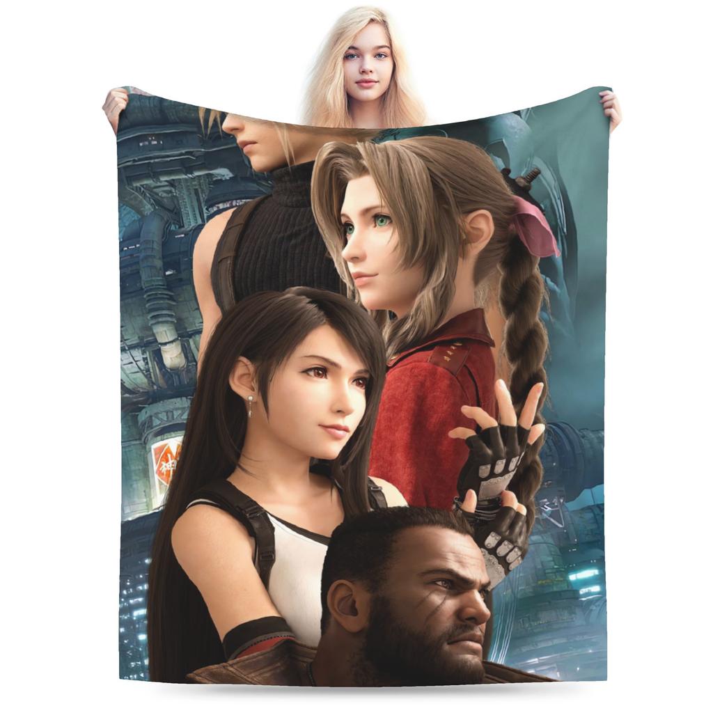 F-Final Fantasys Warm Soft Blanket Children Plush Throw Blanket Street Trend Couch Chair Flannel Bedspread Sofa Bed Cover