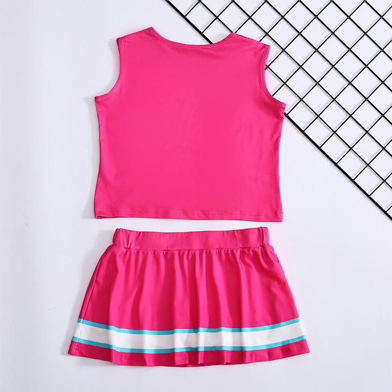 Girls Cheerleading Uniform Set Kids Performance Dance Outfit School Sports Competition Stage Wear