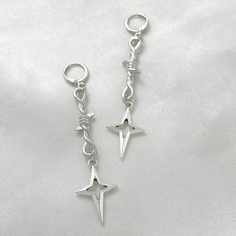 Готические Панк Серьги с Шипами для Женщин Хип-Хоп Простые Серьги с Колючей Звездой с Полым Дизайном Y2K Ювелирный Подарок