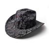 Trendy skull hat outdoor big brim sun hat fashion leopard print cow western cowboy hat jazz hat