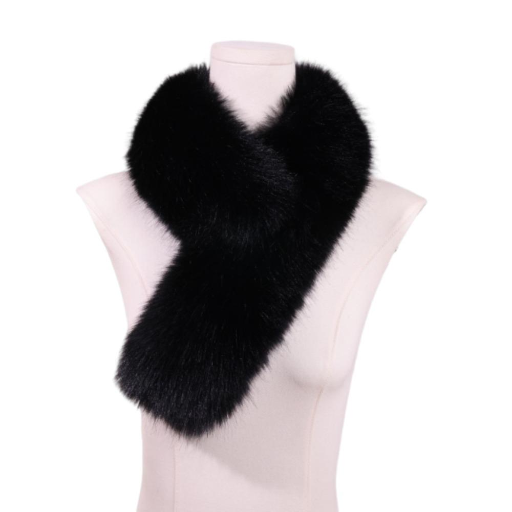 Soft Faux Fur Scarf Solid Color Plush Neck Scarf Gifts Women Winter Scarves for Girls