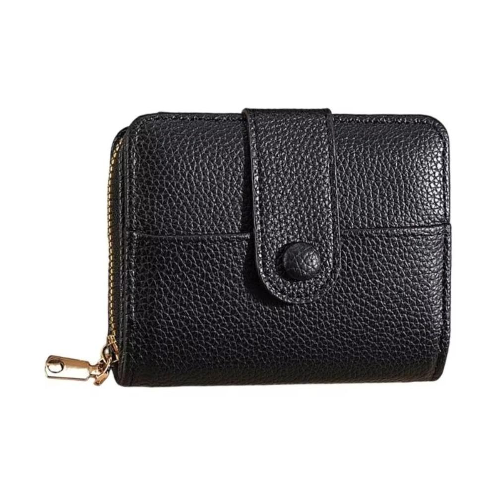 Pu Leather Women Short Wallet Lychee Pattern Bank/ID/Credit Card Holder Business Purse  Outdoor