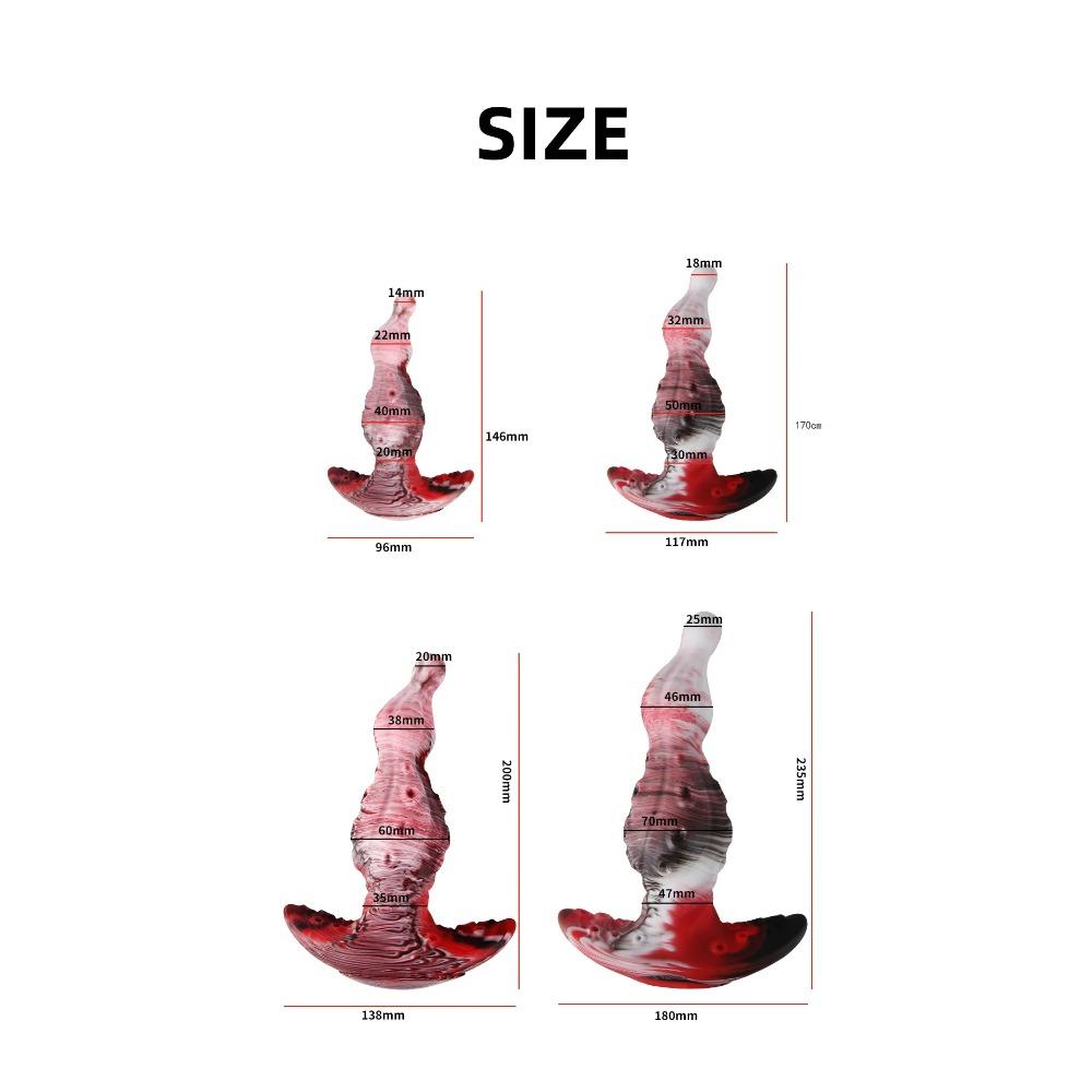 Текстурированные носимые анальные пробки - Дизайн с завихрениями цвета, Мягкие и эластичные, 4 размера для индивидуального интимного исследования