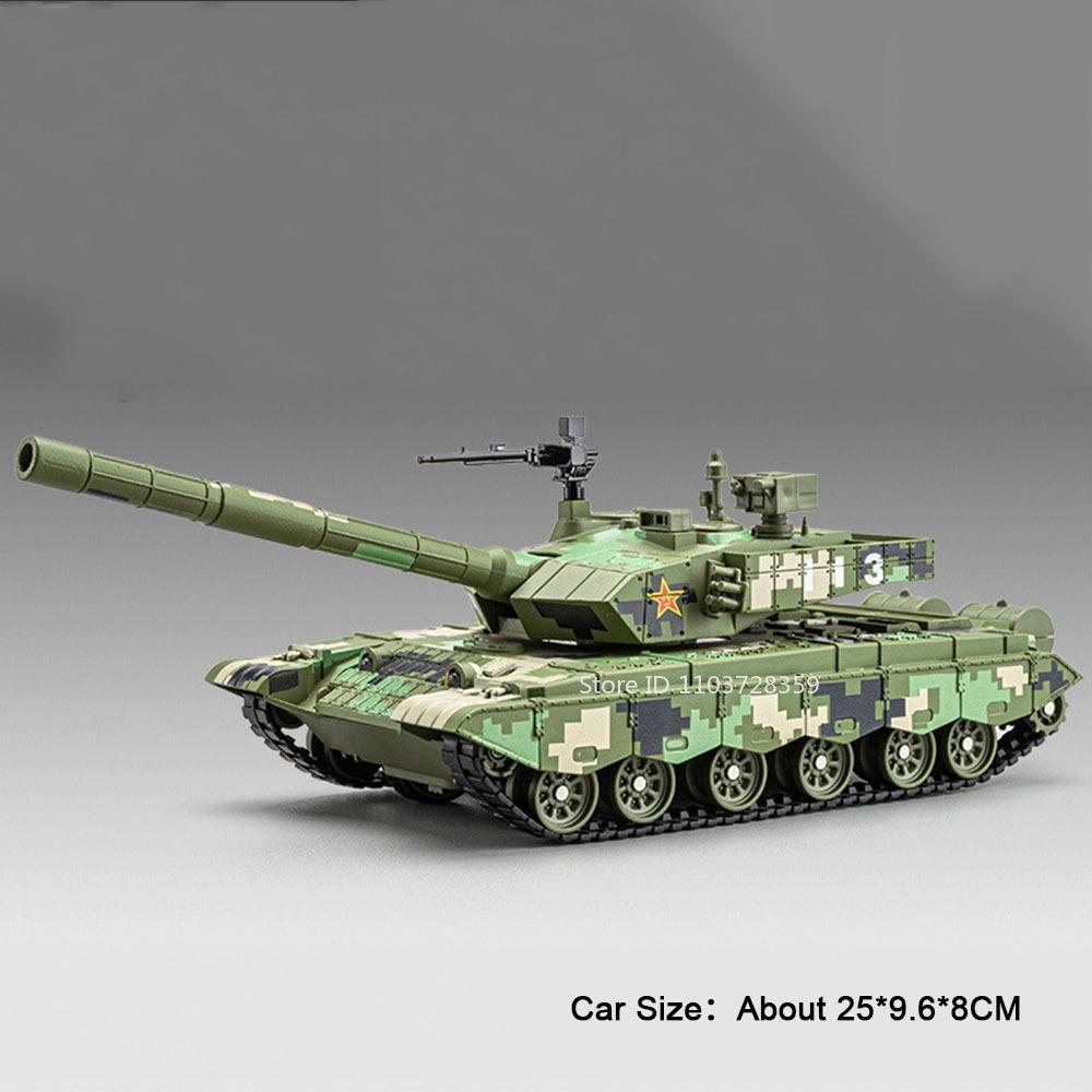 1:Масштаб 1:32 Сплав ZTZ-99 T99A Модель Танка Игрушки Металлический Литой Военный Транспорт Звук Свет Оттяжка Резиновая Гусеница для Детей Подарки