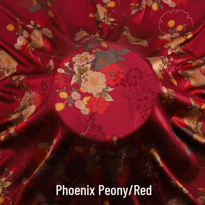 Luxurious Printed Imitation Silk Xiangyun Yarn Cheongsam Dress Fabric, Soft Chinese Tang Suit Fabric