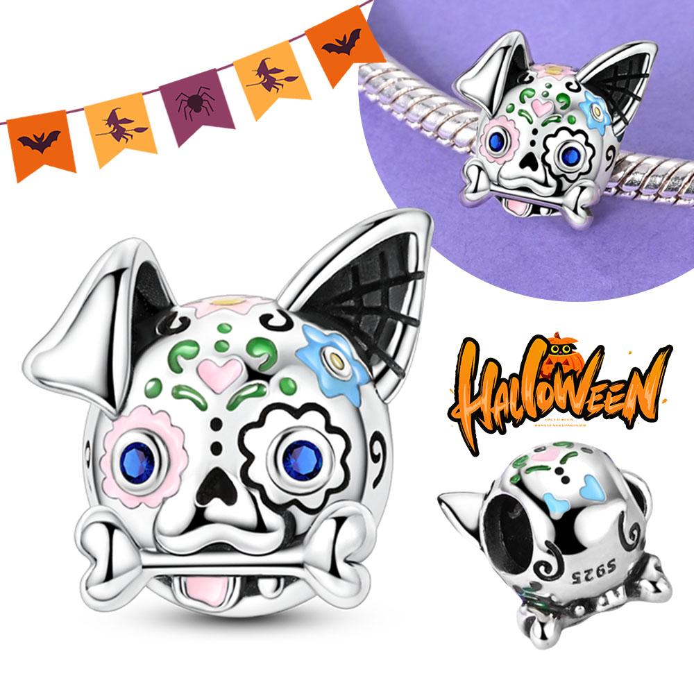 Хэллоуин Вечеринка Медный Светящийся Скелет Гроб Подвеска Бусины Подходят Браслет-шарм Для Изготовления Ювелирных Изделий Женские Подарки