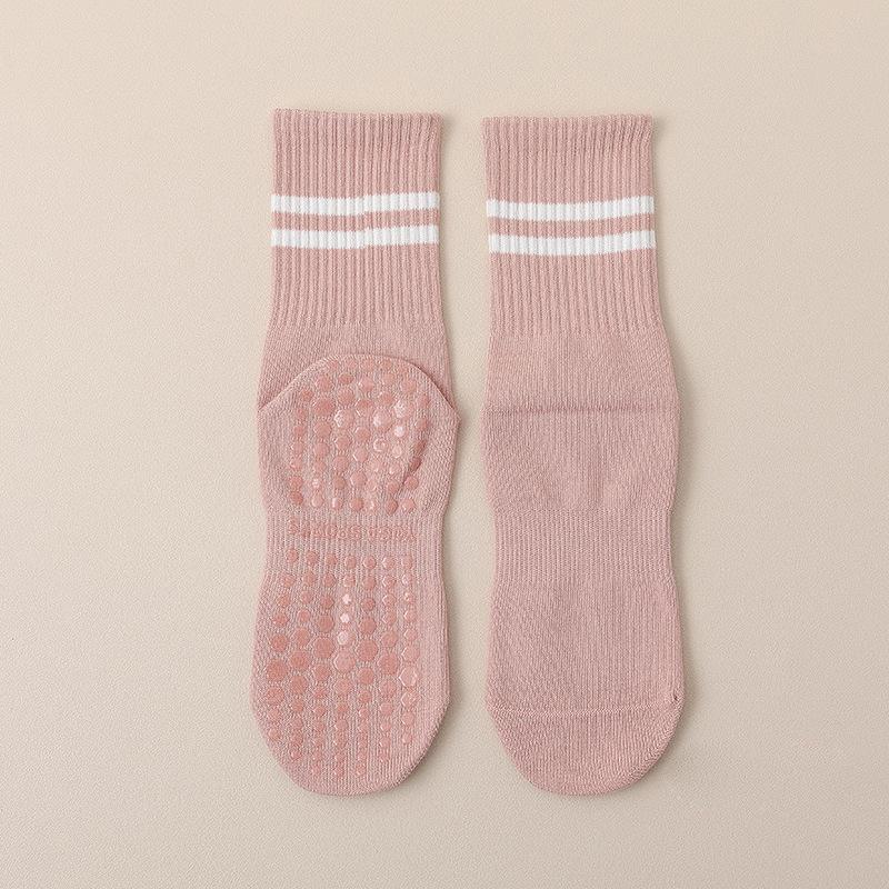 Женские осенне-зимние фитнес-носки для йоги и спорта, высокие, нескользящие для пола