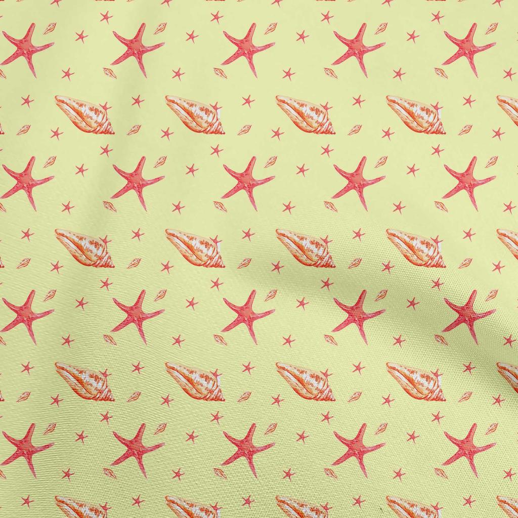 oneOone Cotton Flex Blue Fabric Ocean Watercolor Starfish  Sewing Fabric By The Yard Printed Diy Clothing Sewing Supplies 40 Inch