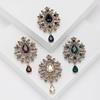 Zinc Alloy Zircon Crystal Brooch Retro Palace Style Pendant Brooch New Corsage Pins  Wedding