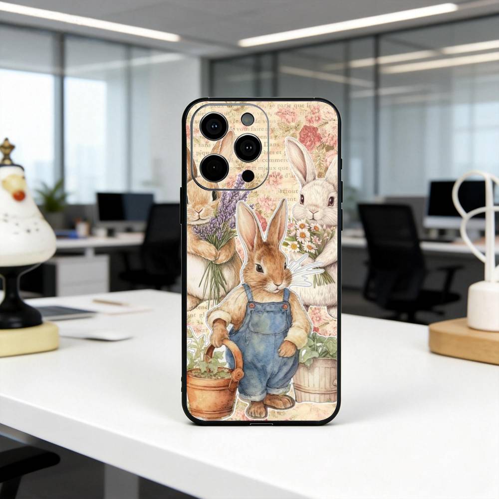 Милый чехол для телефона R-Кролик P-Питер-RP Силиконовый Мягкий Для IPhone 17 16 15 14 13 12 11 X XR Plus Pro Max Plus