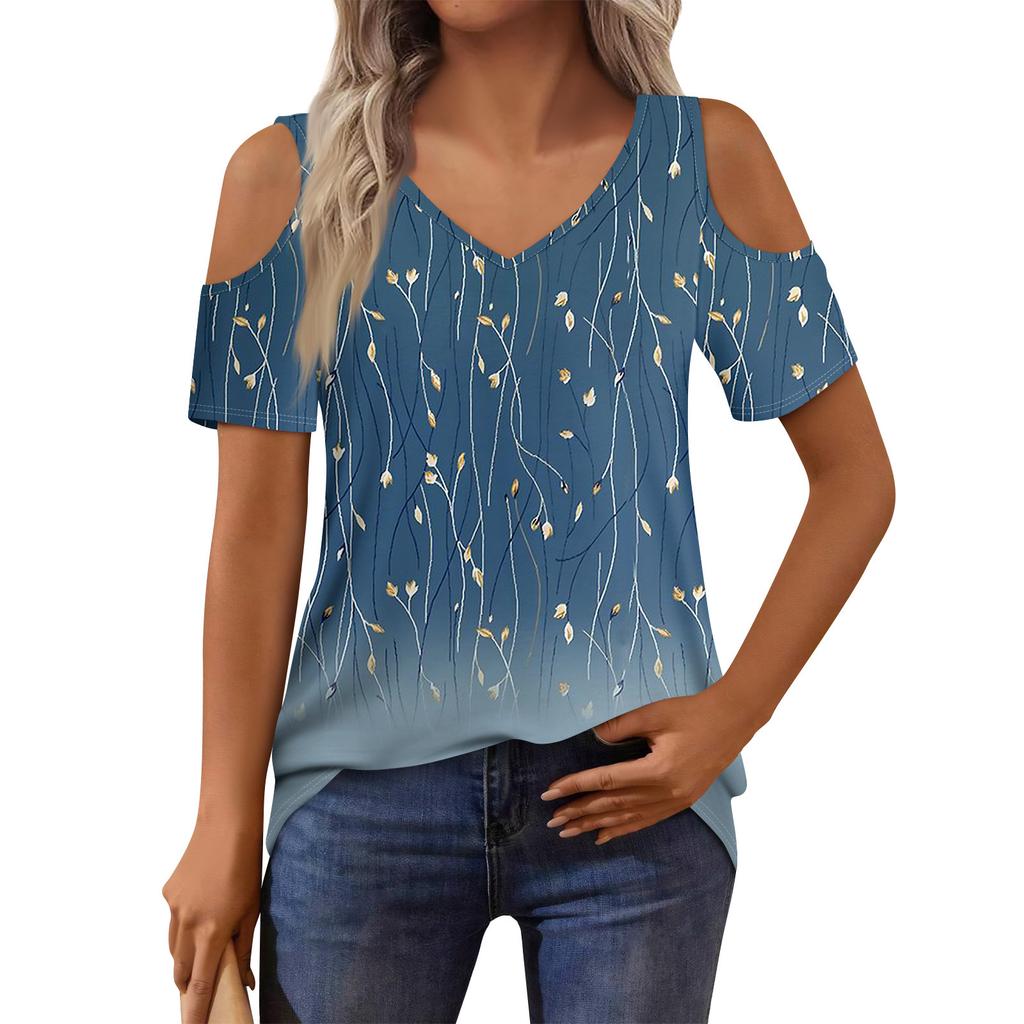 Женская футболка, элегантная повседневная рубашка с принтом, короткий рукав, летний топ свободного кроя