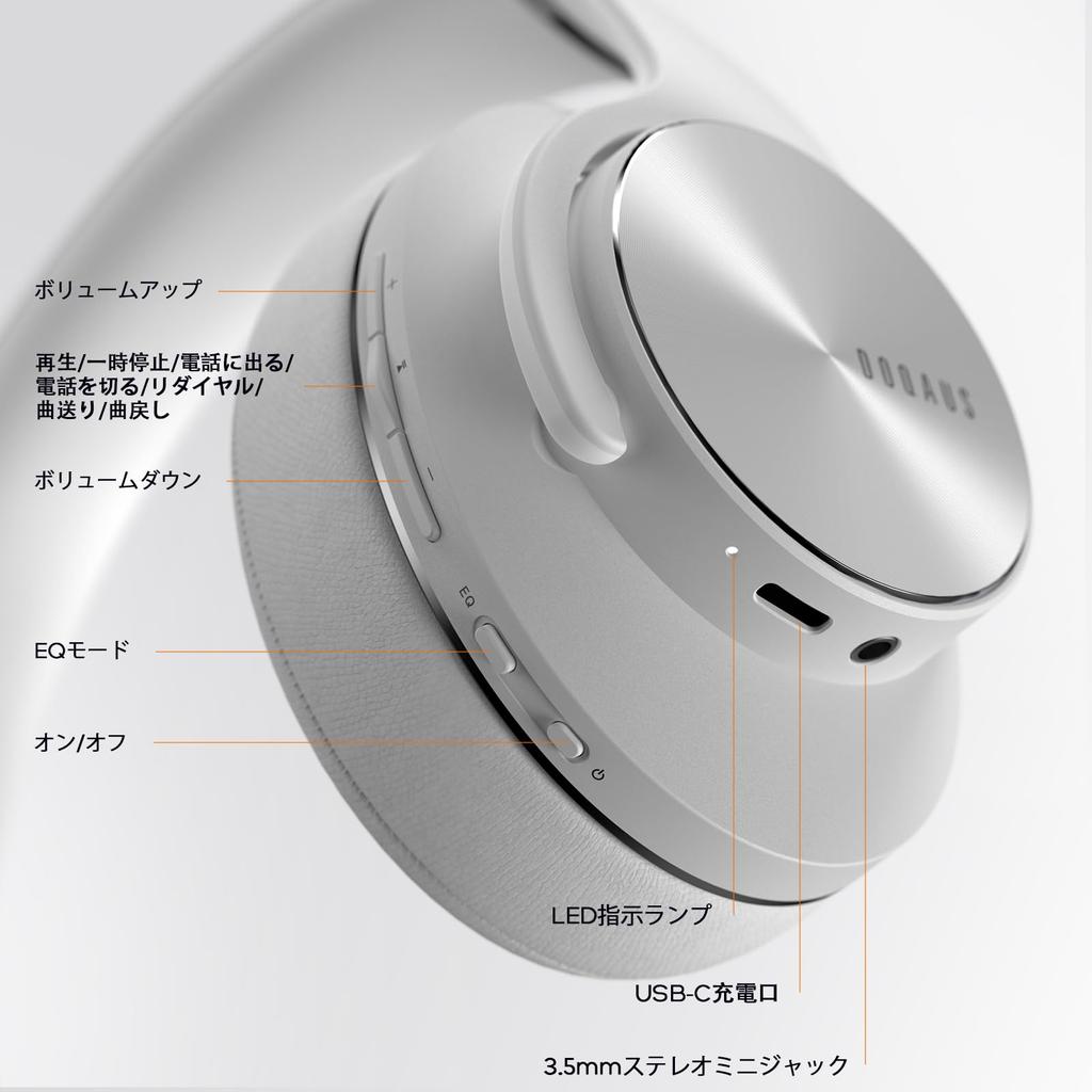 DOQAUS Bluetooth Wireless Up To 80 Hours of Continuous 3EQ Sound Wired Sealed Memory Compatible with Cell and Walkmans LIFE3 Headphones, 5.3,