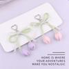 Cottagecore Pearl Tulip - Bag Charm with Ribbon, Jewelry for Women Key Chains for Women Bag Charm