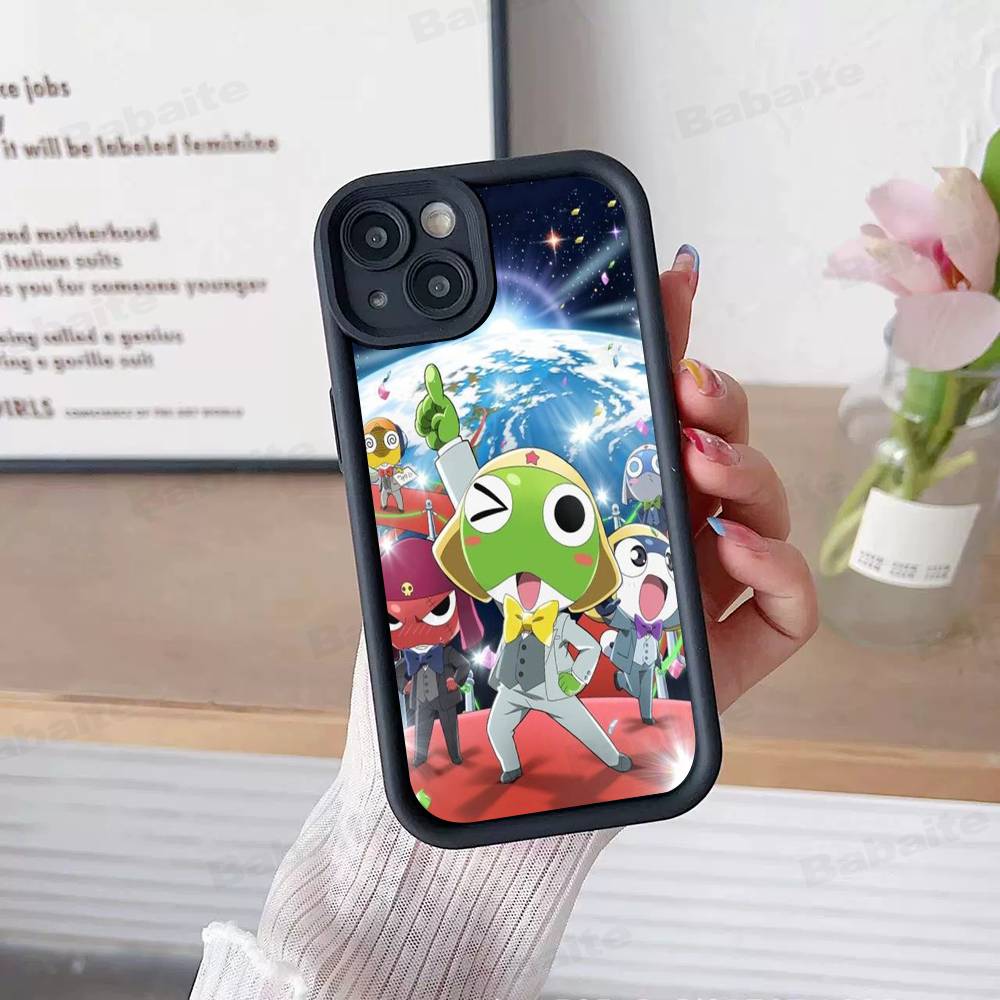 Кероро Лягушонок Крутой Гансо Сержант Для IPhone 17 15 13 12 11 14 Pro Max X XR XS 16 Plus Ударопрочная Конфетная Задняя Крышка