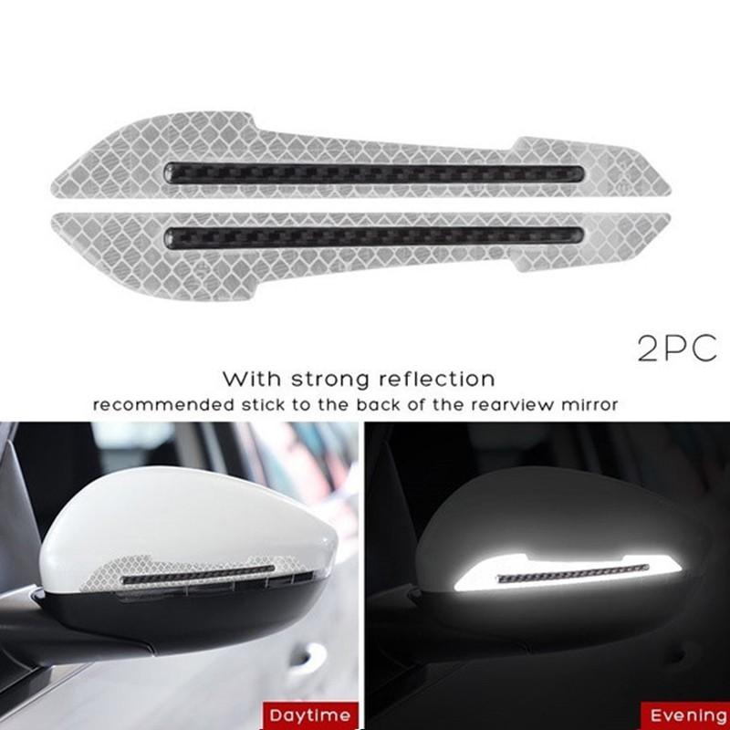 2 шт./компл. автомобильные светоотражающие предупреждающие наклейки для зеркала заднего вида, светоотражающие наклейки для автомобиля, маркеры безопасности, предупредительная защитная наклейка для ночной безопасности