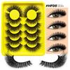 Xiaomi GROINNEYA Faux Mink 8D Volume False Lashes Russian Fluffy Strip Lashes Fluffy Eyelashes Thick Soft Curly Fake Lashes