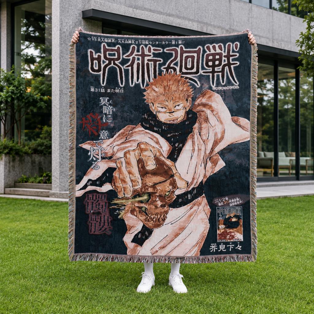 Custom Size Anime Woven Blanket Soft Home Cover Blanket for Couch Bed and Chair