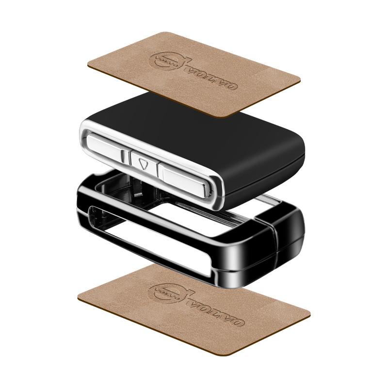 Suede Zinc Alloy Car Key Case Cover Shell Holder For Volvo XC60 XC40 XC90 S90 V60 S60 V90 C40 Polestar 1 Polestar 2 Accessories GY6