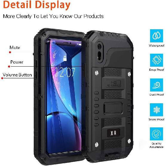 Military Waterproof Metal Case for iPhone Heavy Duty Shockproof Dustproof Rugged Cover iPhone 16 15 14 13 12 11 Pro Max XS X XR 5