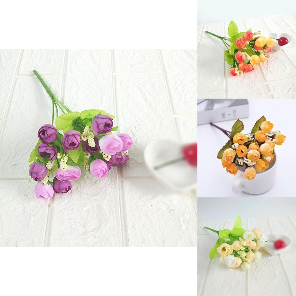 Faux Rose Flower Bouquet For Home Decoration With Silk Flowers For Bedroom And Living Room