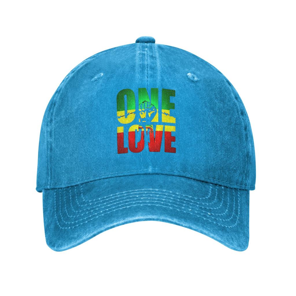 Harajuku Vintage Style Arts Bob Marley One Love Washed Denim Cap Casual Baseball Caps Adjustable Hat Summer Unisex Baseball Hats
