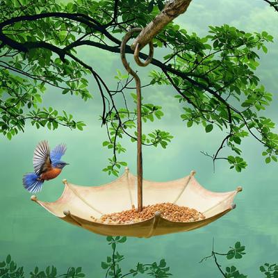 Украшение кормушки для птиц в форме зонтика, Принадлежности, Подарок для любителя птиц, Подвесное уличное для двора