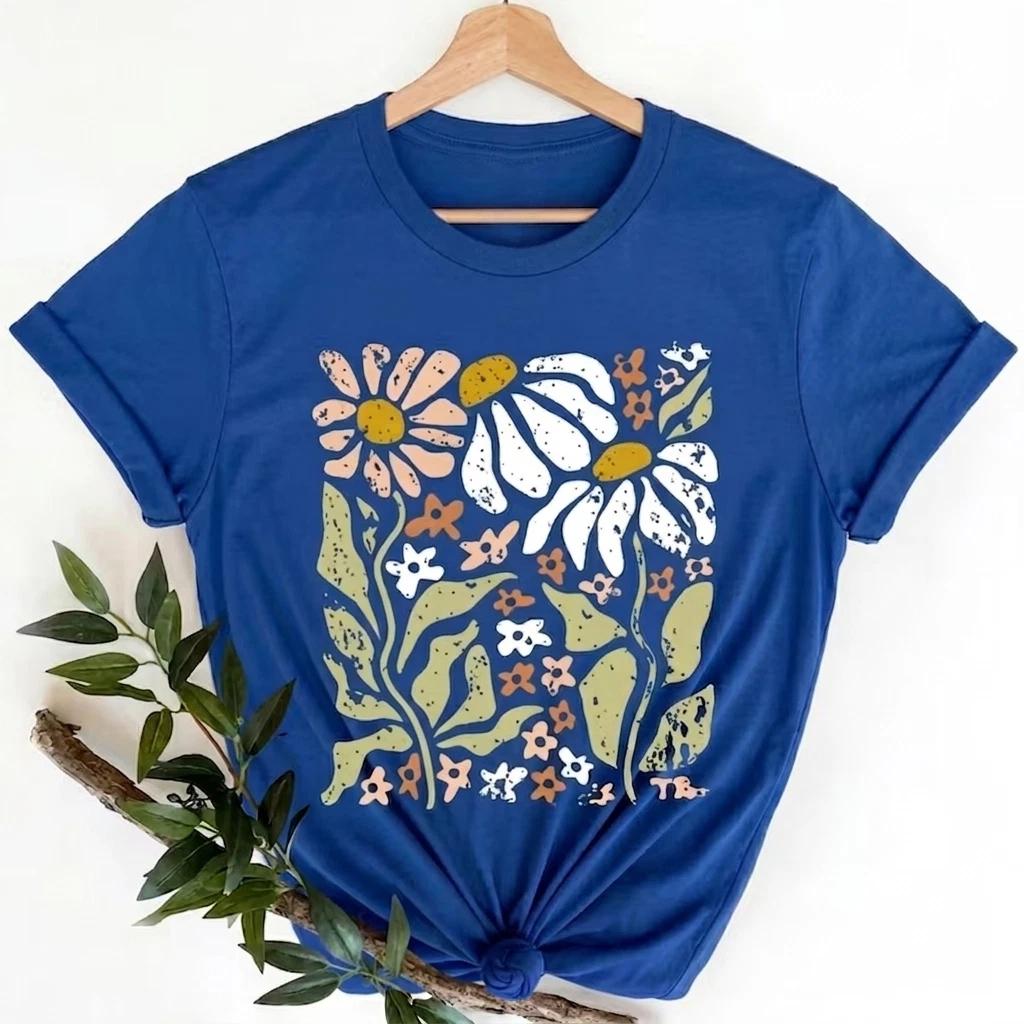 Retro Daisy Flower Graphic T-Shirt Vintage Style Floral Unisex Tee