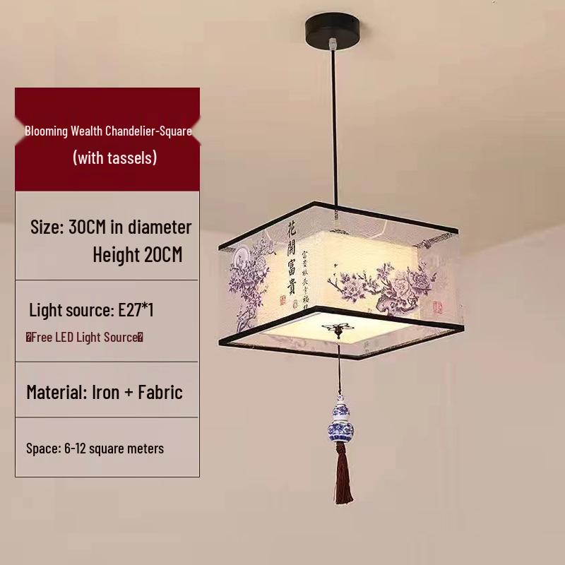 Светодиодный Потолочный Светильник для Балкона, Прихожей или Спальни - Маленький Подвесной Светильник в Новом Китайском Стиле