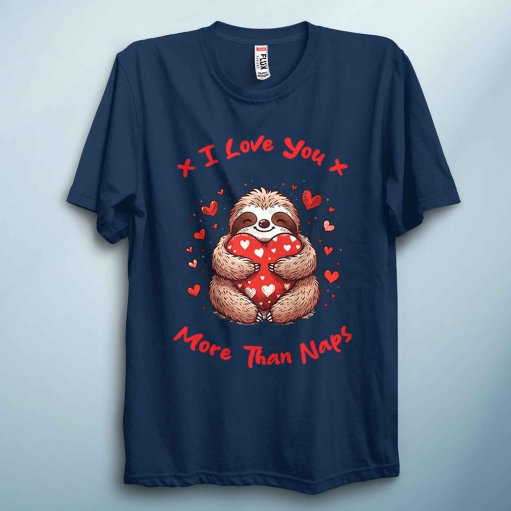 More Than Naps Sloth TShirt Funny Love Tee Unisex Cute Valentine Gift
