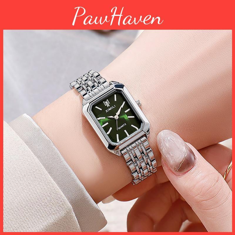 Quartz Womens 2024 Versatile Square Watch With Steel Band