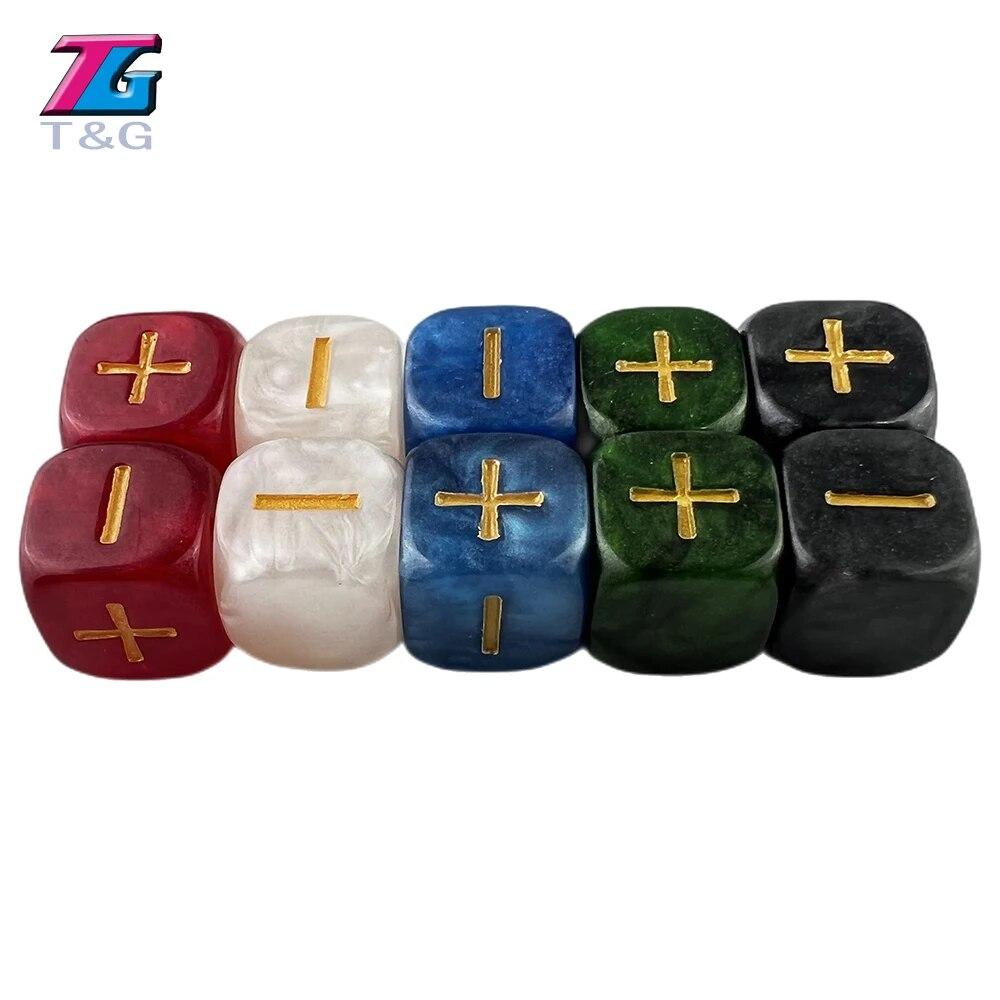 Игральные кости Fate D6, кубики из смолы, набор из 10 шт., золотой символ с жемчужным эффектом для настольной игры Fate And Fudge