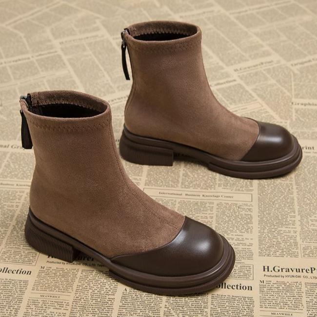 Женские замшевые ботильоны на среднем каблуке, плюшевые туфли на зимнем каблуке 2025 года, модная офисная обувь на толстом каблуке, модные прогулочные нескользящие ботинки Mujer