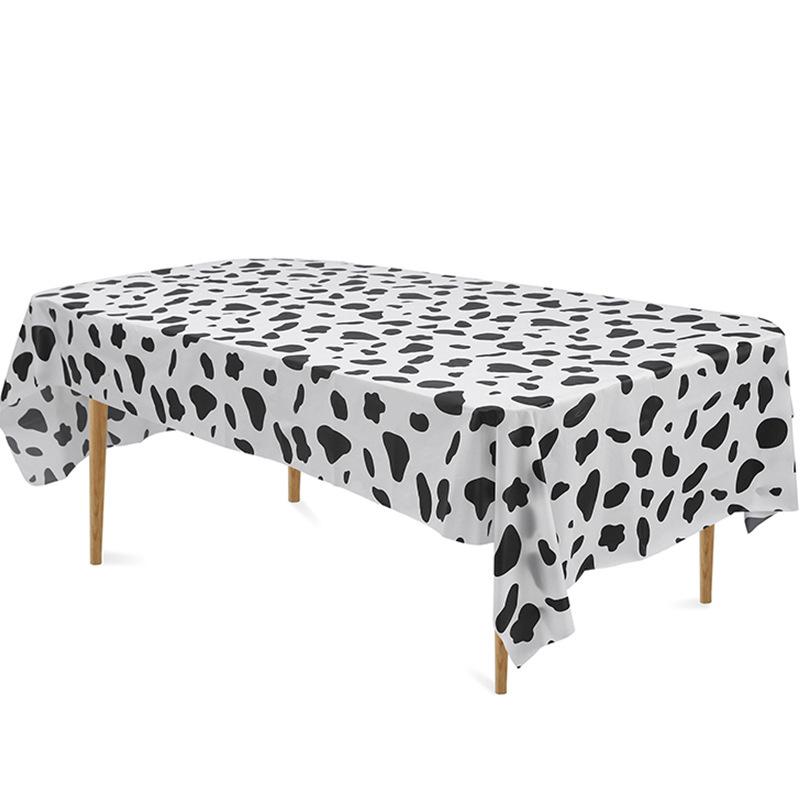 Cow Print Waterproof Tablecloth - Oil-Proof, Wash-Free, Thickened Cover