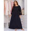 European & American Plus Size Women's Long-Sleeve Lace Nightgown Pajamas Dress